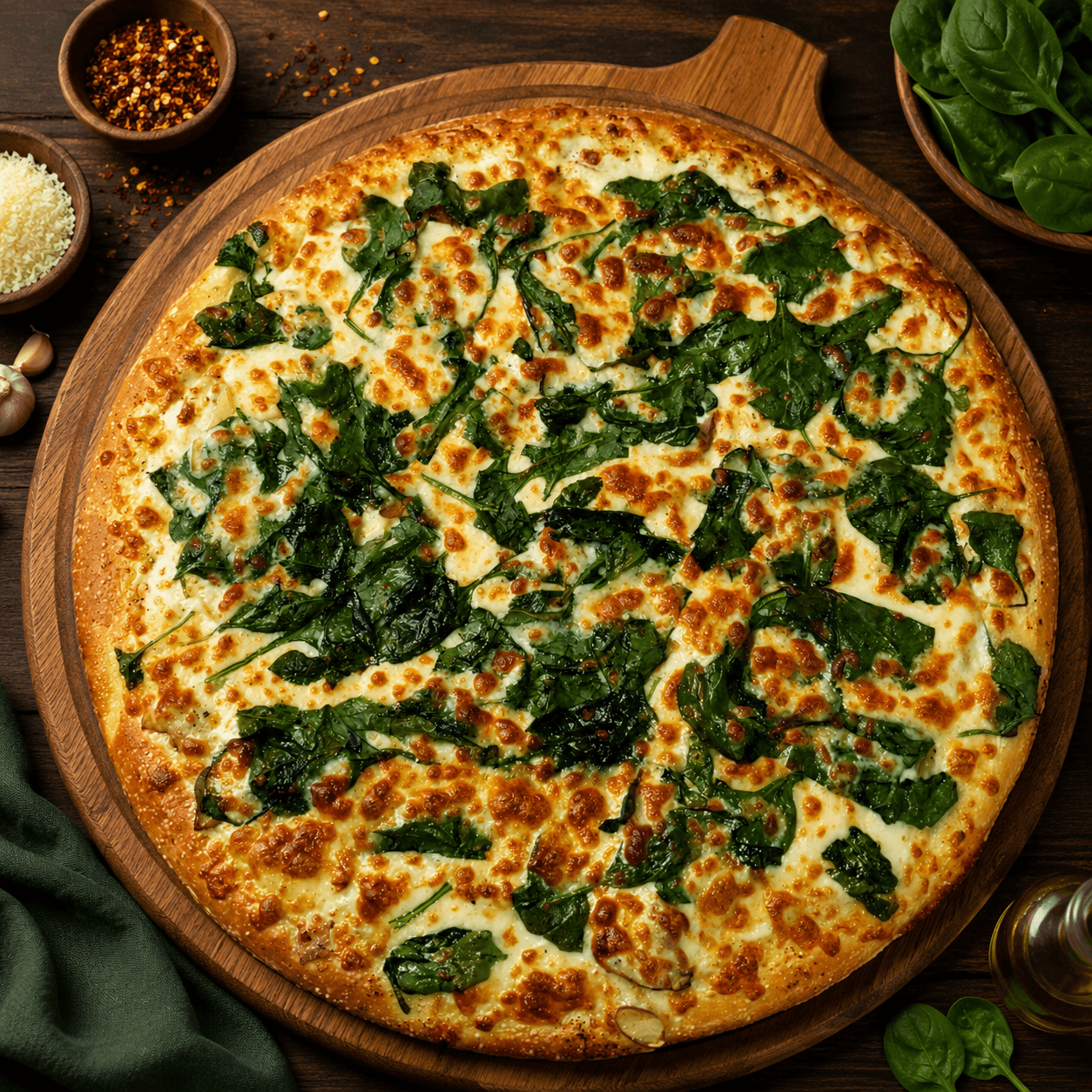 Creamy Spinach Pizza (M 12")